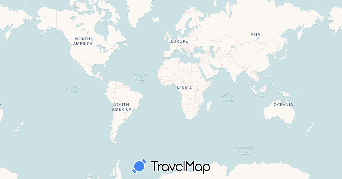 TravelMap itinerary: driving in Bahamas, Honduras, Mexico, United States (North America)